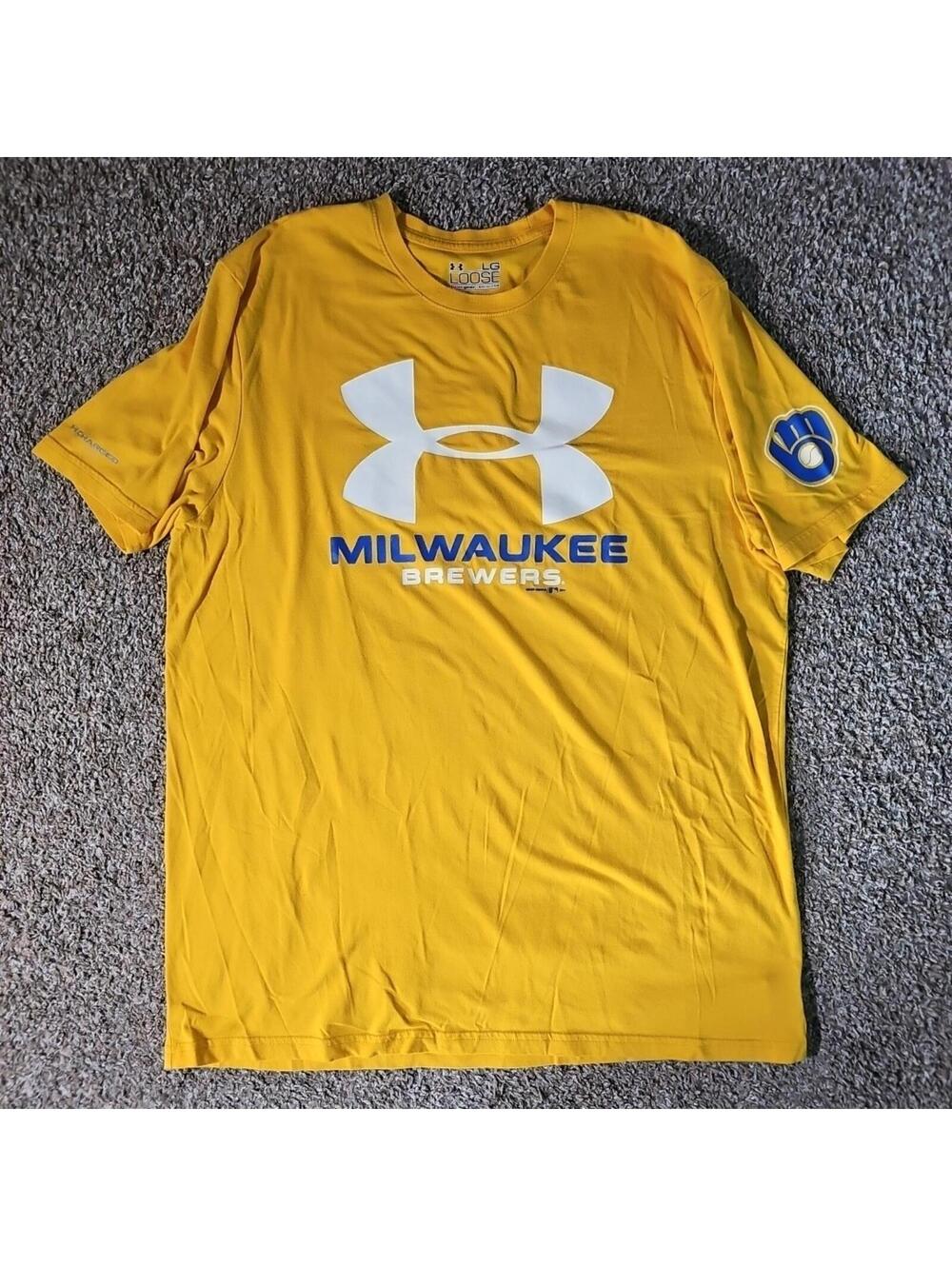 Under Armour L Loose Milwaukee Brewers yellow Tshirt